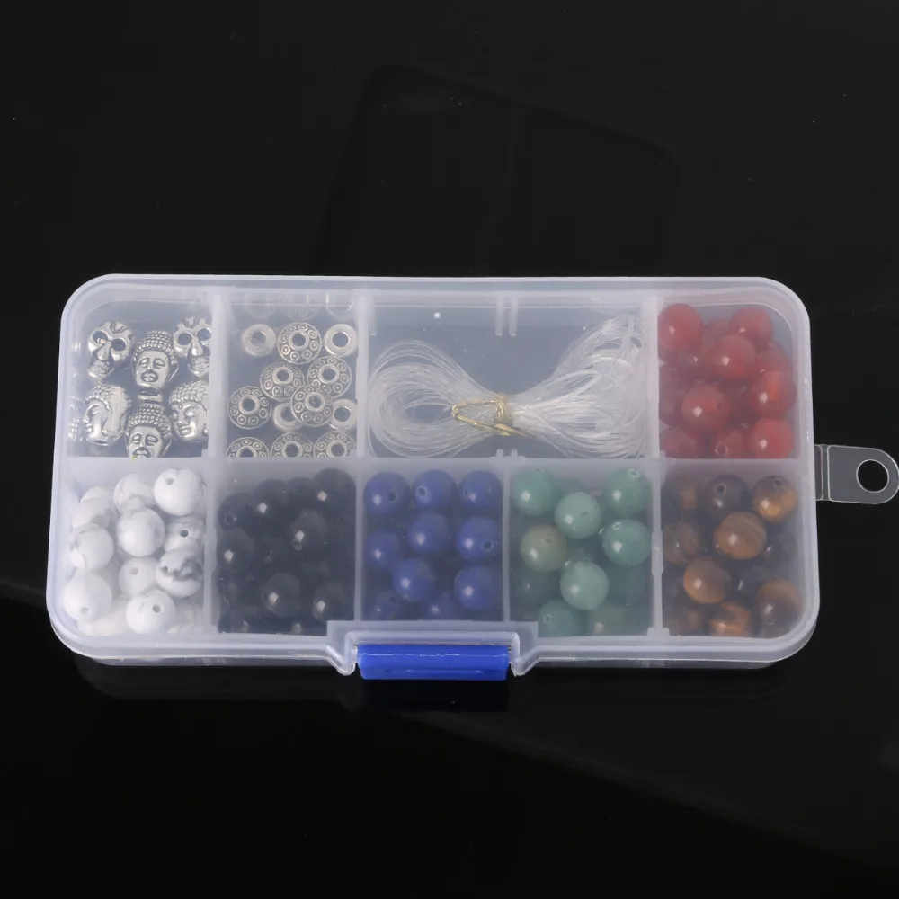 Ювелирный Комплект из бисера сделай сам круглого натурального камня для