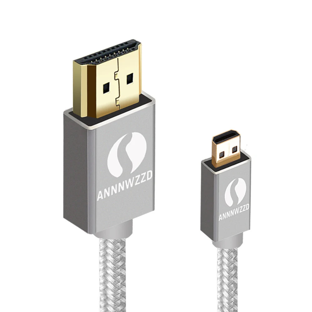 Кабель Micro HDMI, HDMI Тип D к HDMI тип A поддержка 3D, 4K для оборудованных смартфонов BlackBerry Z30, Asus Zenbook Tablet, Go Pro