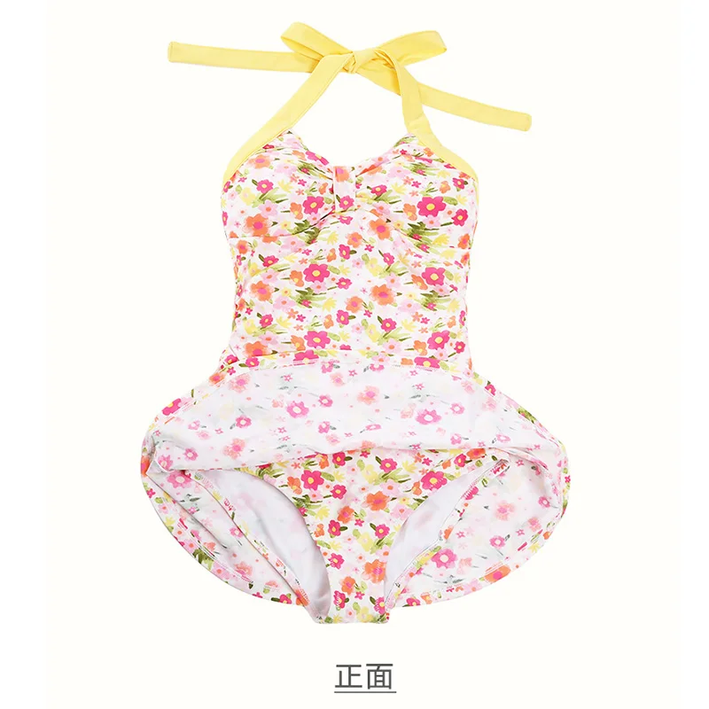 Детский купальник для девочек крупных детей Купальник с цветочным принтом