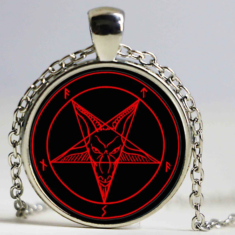 7 Baphomet ожерелье с подвеской dingyi модное Круглое Стеклянное Ожерелье Baphomet стеклянное ожерелье с подвеской HZ1 - Окраска металла: 7