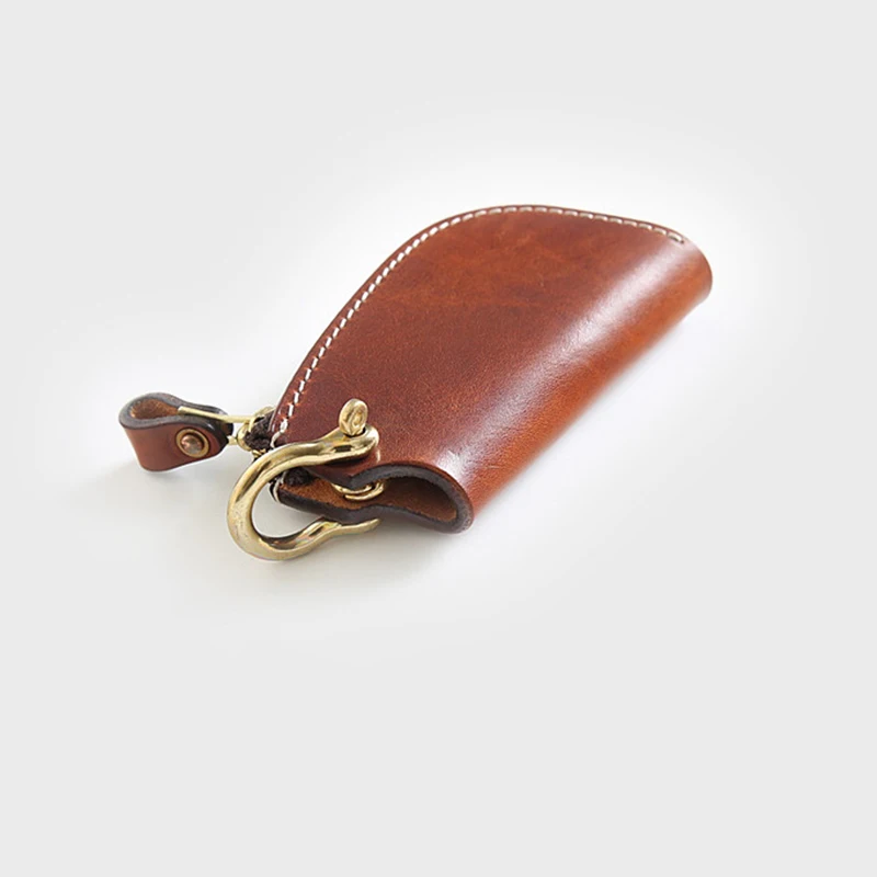 Кошелек для ключей из 100% натуральной кожи мужчин Винтажный чехол ручной работы