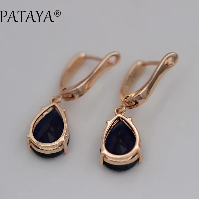 PATAYA, Новое поступление 585, розовое золото, любовь, романтичный, для свадьбы, вечеринки, ювелирный набор, капля воды, натуральный циркон, серьги, кольцо, набор, эксклюзивный