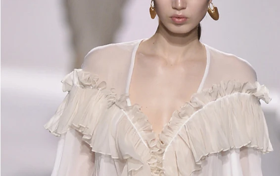 LSYSAG 2018 Vogue шифон женская сексуальная воланом топы с v-образным вырезом кружева