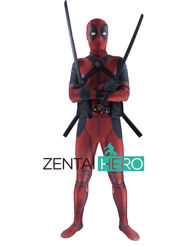 Бесплатная доставка DHL Дешевые 3D печать живой оттенок спандекс Deadpool костюм 2017