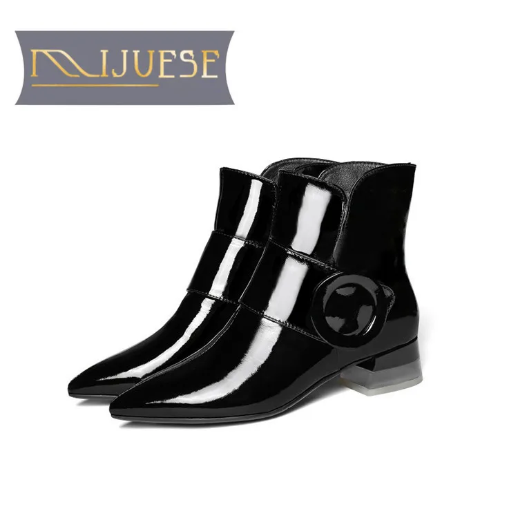 MLJUESE/2020 женские мягкие ботильоны из коровьей кожи Цвет Черный зимние короткие