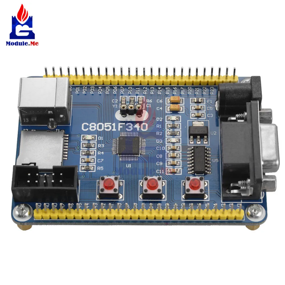 C8051F340 макетная плата обучения эксперимент программист микроконтроллер C8051F мини система усилитель плата с USB кабелем