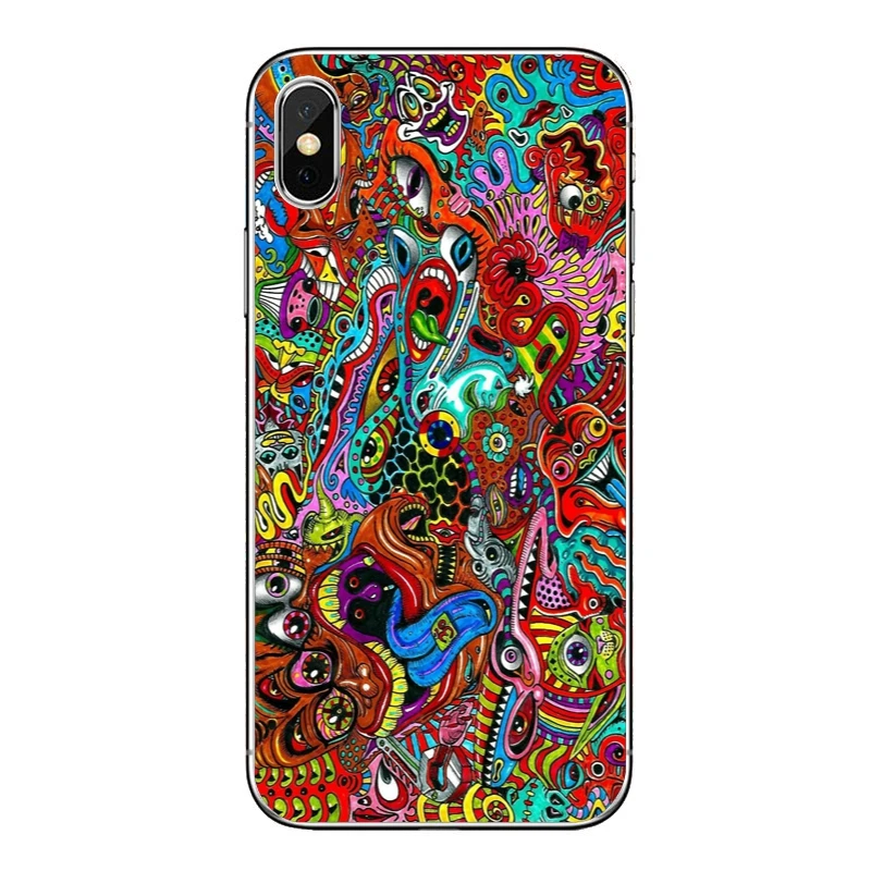 Психоделический абстрактный яркий LSD Trippy для iPhone X XR XS Max 8 7 6s 6 plus SE 5S 5c 5 4S 4 iPod Touch мягкий чехол для телефона