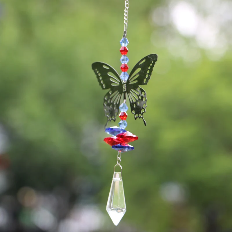 

1 шт. Радужный Хрустальный Ловец Солнца, Свадебный декор для окна, подвесная бабочка, подвеска, украшение для дома вечерние ничное украшение