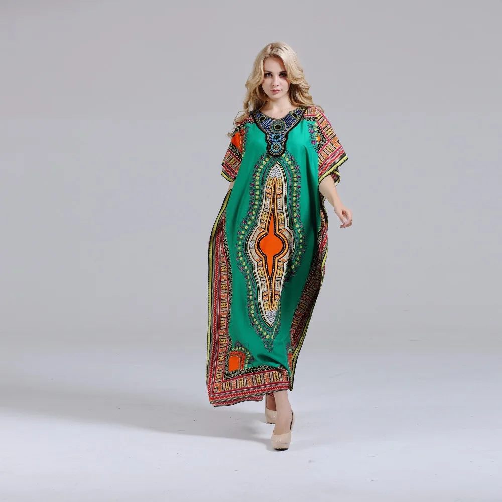 Новинка модное женское платье Dashikiage из 100% хлопка макси с Африканским принтом