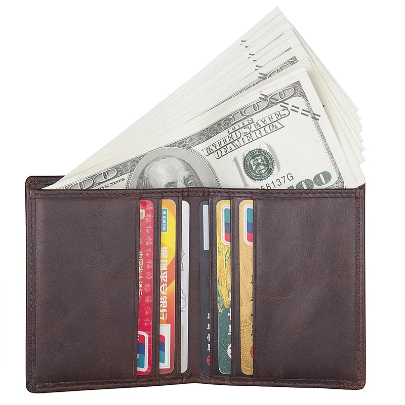 Genuine Leather Men's fashion Purse Card Holder New Style Wallet Brown Color Causal Pocket | Багаж и сумки