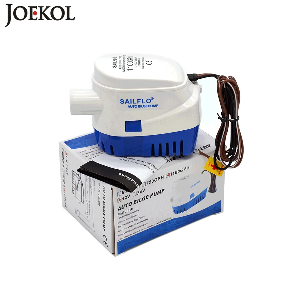 Бесплатная доставка 1100GPH водяного насоса для погружной лодки DC 24V Автоматический