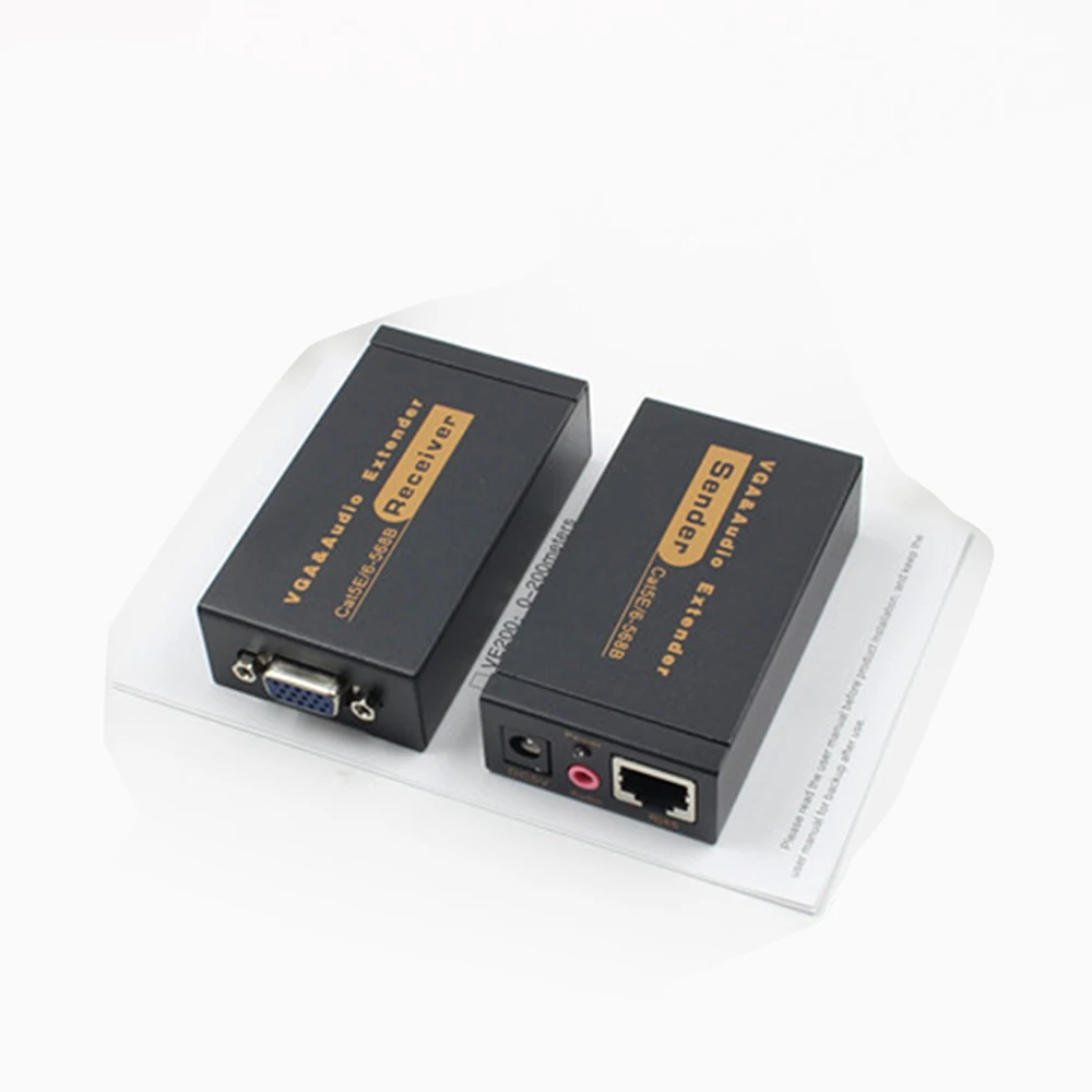 Новый 100 м 328ft VGA Видео аудиоудлинитель через один RJ45 CAT5e/6 1080 P расширение Adpater Lightning