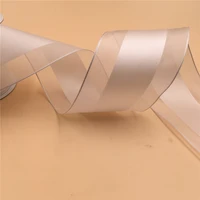 63mm x 25yards white sheer edges satin ribbon gift box packaging wired edge ribbon n2173