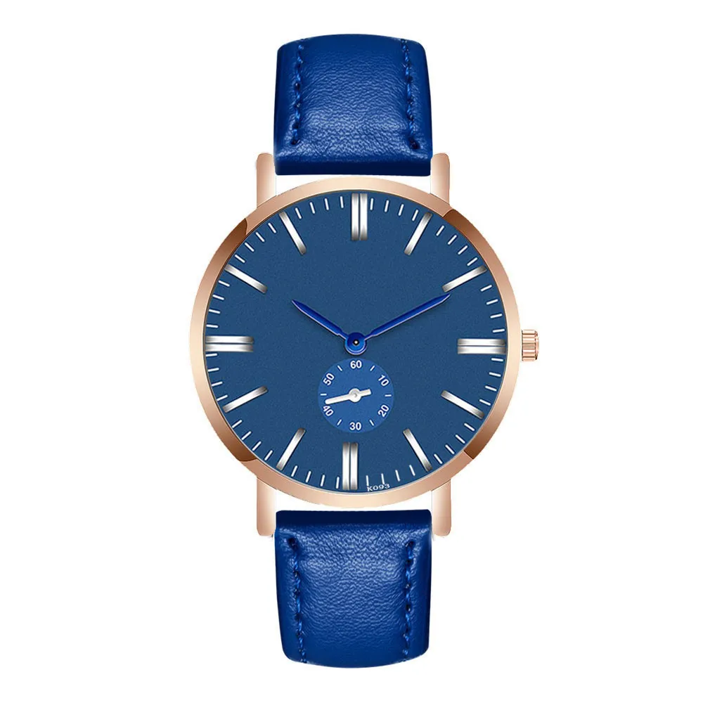 Часы наручные мужские с кожаным ремешком модные тонкие водонепроницаемые