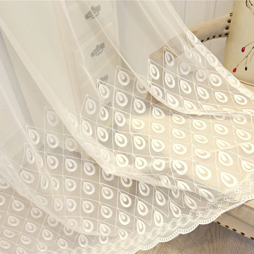 Открытые белые вышитые тюлевые занавески Slow Soul с павлином s шторы на окна для