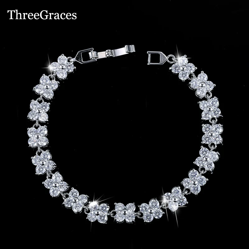 ThreeGraces Белый Золотой Цвет кубический циркон ювелирные изделия Высокое качество 4