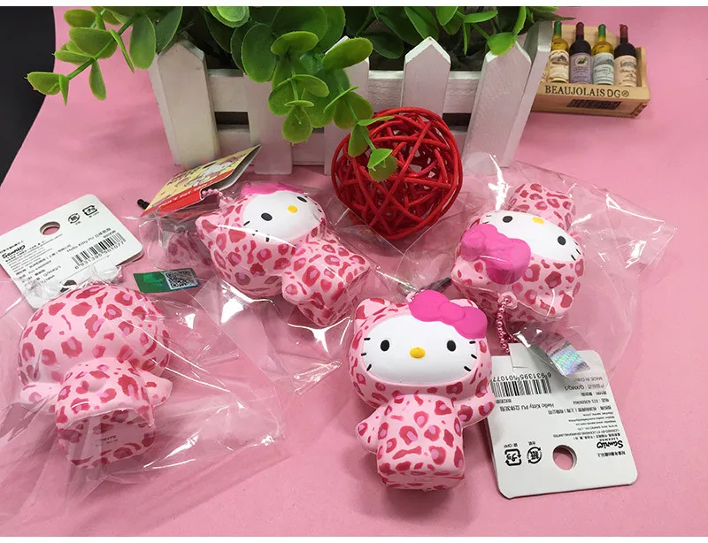 1 шт. милые леопардовые мягкие куклы kawaii Squishys розничная подвеска на сотовый телефон Stess релиз игрушки лицензированный Squishies тег#324