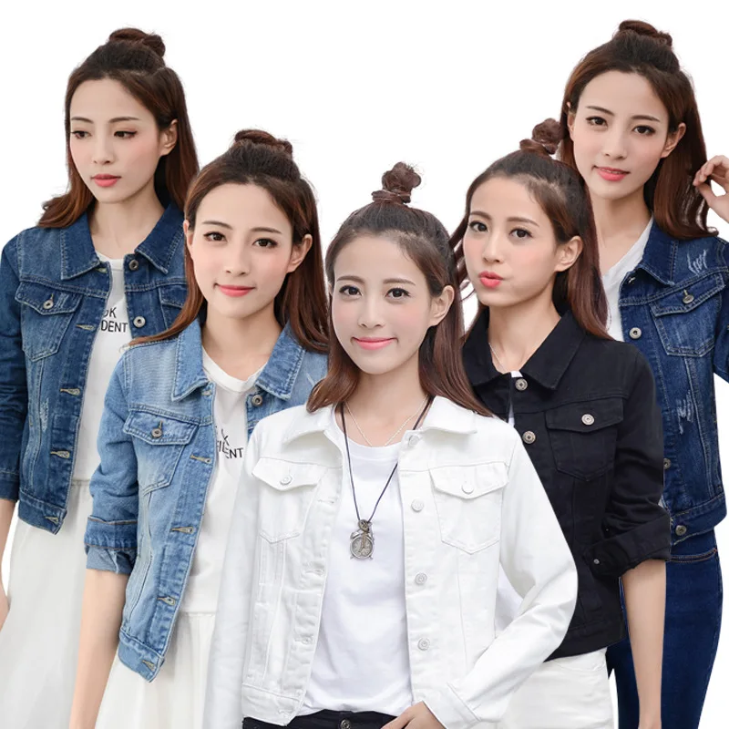 

Fashion Loose Coat White Denim Jacket Long Sleeve Blouse Sleeve Korean Style Big Size Jeans Blouse Clothes Women Casual Coat