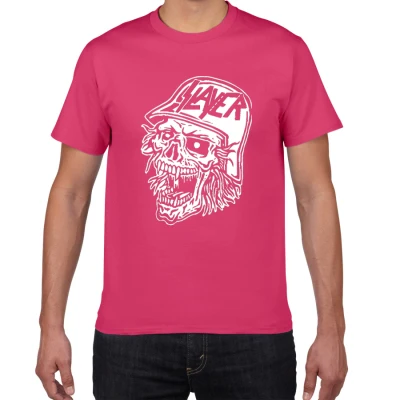 W346 fuchsia Металлическая группа, Мужская футболка, the slayer, хлопок, уличная футболка, мужская панк одежда, летняя крутая футболка, homme, рок-Поп Футболка - Цвет: W346 fuchsia