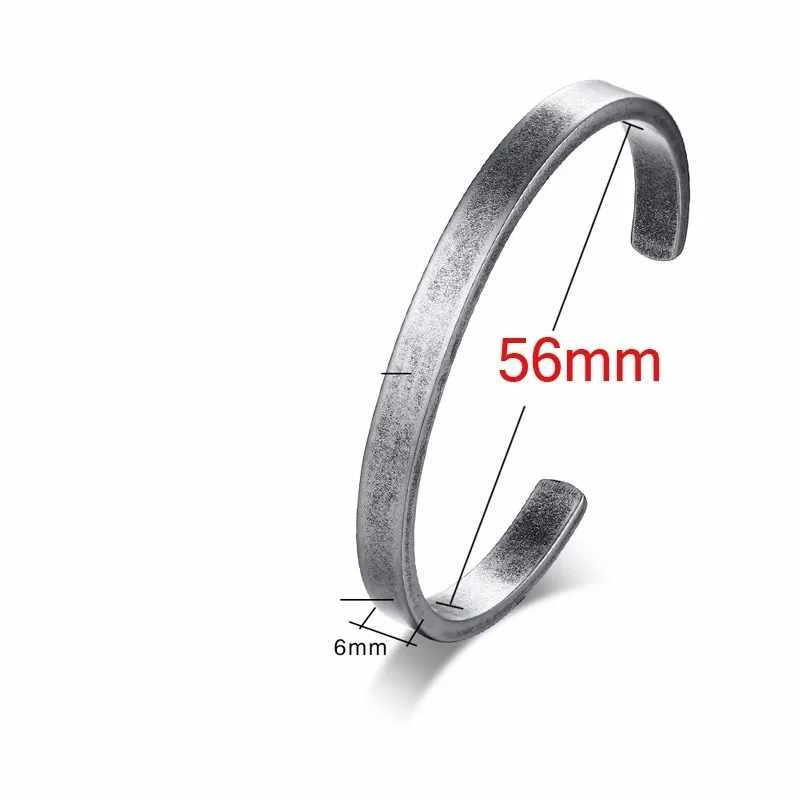 6MM gray 6 мм 8 мм классический плоский крутящий момент браслет для мужчин 8 мм нержавеющая сталь Grange манжеты браслет полировка отделка комфорт-fit - Окраска металла: 6MM gray