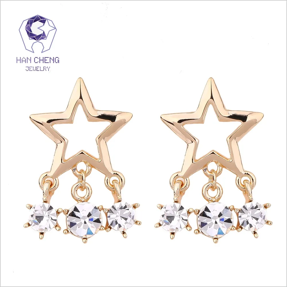 Женские Висячие серьги HanCheng серьги-подвески с золотыми кристаллами ювелирное