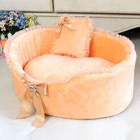 Fashionable And Elegant Design Dog Beds For Small Dogs Winter Pet Dog Pad House Mat Hot Sales Lace Send Pillows