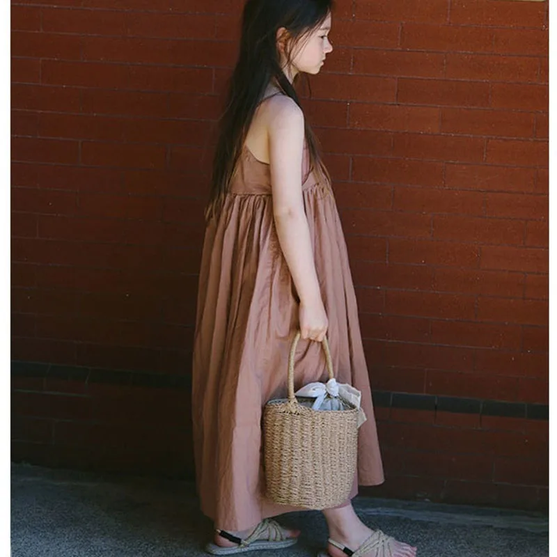 Long children's dress summer 2019 new cotton sleeveless loose banquet girls baby schoolchildren children | Детская одежда и