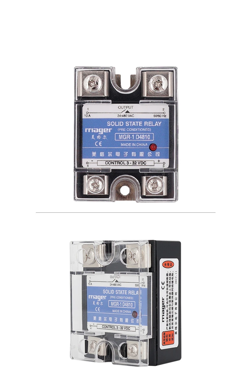 10A/25A Однофазное твердотельное реле SSR-10DA/25DA MGR-1 D4810/D4825 DC управление AC 3-32VDC до 24-480VAC с защитными крышками