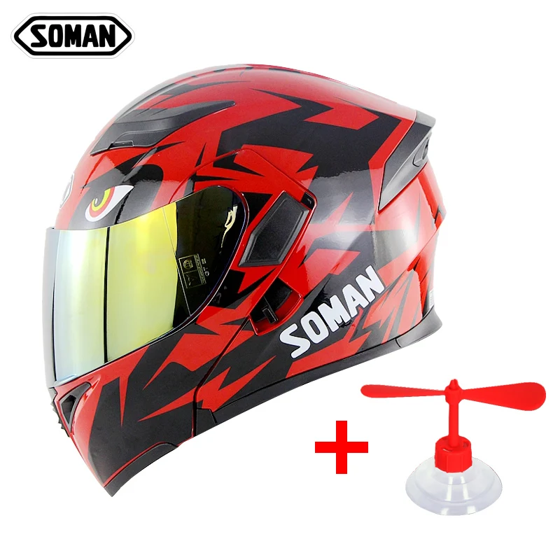 Soman Полнолицевой шлем с декором мотоциклетного шлема Bamboo Raft Street rbike Casco Capacete de Moto DOT