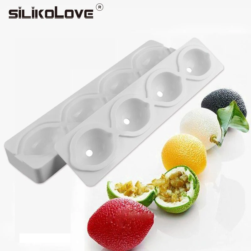 SILIKOLOVE 4 полостей лимон силиконовые формы пирожные формы для выпечки Десерт украшения торта инструменты