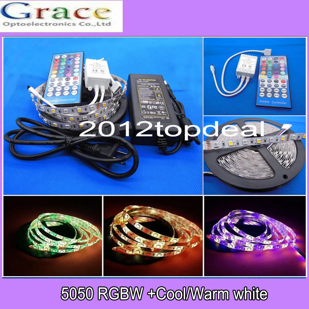 5 м 5050 RGBW RGB + (теплый белый/холодный белый) RGBWW RGBCW цвет 60 Светодиодный одов/м 300