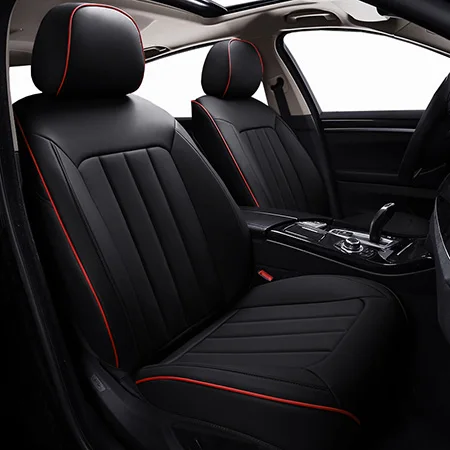 Black 2 Standard Кожаный чехол для автокресла на заказ для ford ranger ford fusion focus 2 mk2 mondeo mk3 mk4 kuga автомобильные аксессуары защита автокресла - Название цвета: Black 2 Standard