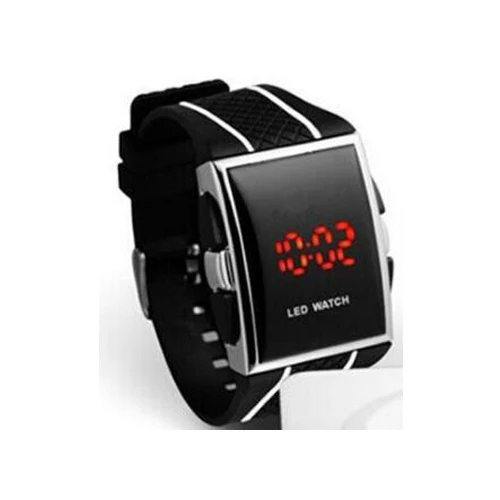 Black white Мужские спортивные светодиодный часы, мужские цифровые часы, мужские часы, силиконовые электронные часы, мужские часы, мужские часы erkek kol saati - Цвет: Black white