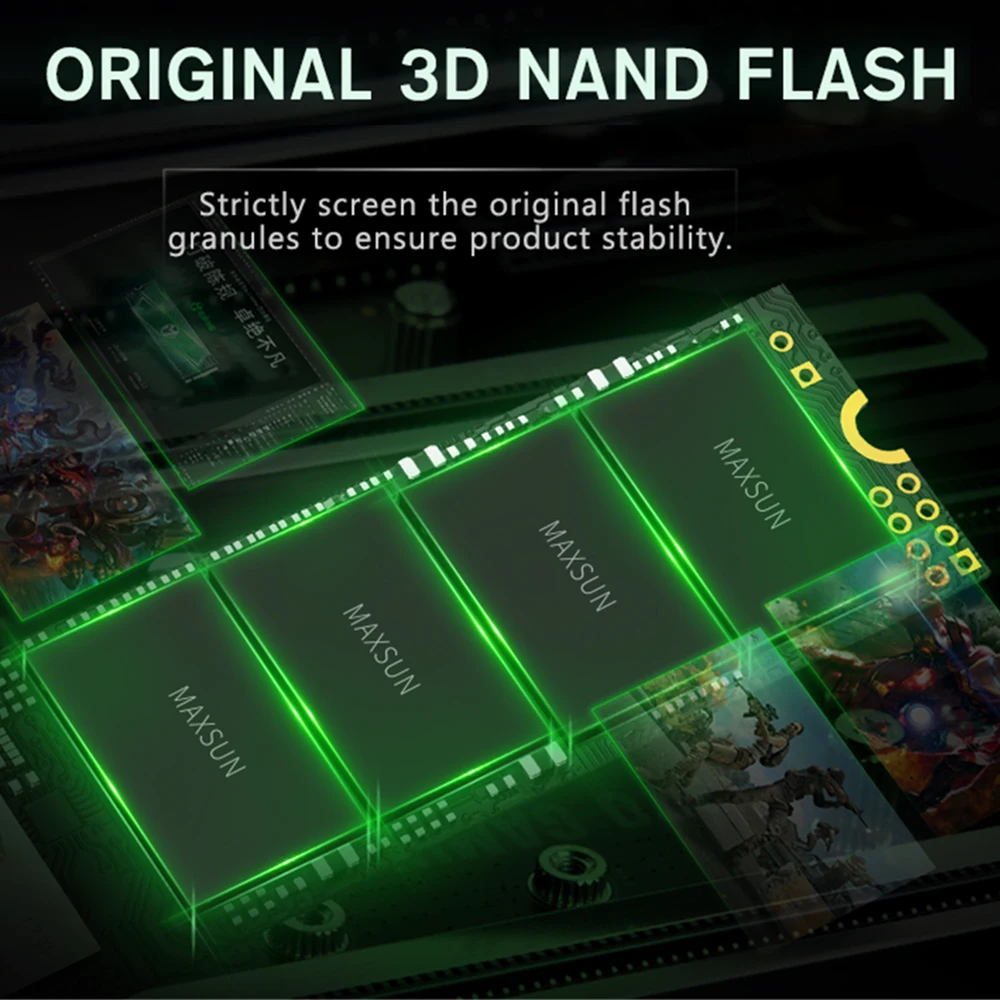 MAXSUN ssd M2 Мститель m.2 SSD M.2 2280 3D NAND Flash SMI 2263XT Внутренние твердотельные накопители для
