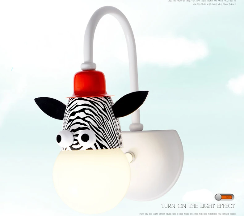 Новинка Мультяшные головы животных светодиодный настенный светильник с