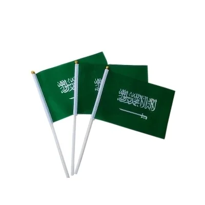 KAFNIK 10/20/50/100 шт. флаг Саудовской Аравии 14*21 см ручной Национальный с флагом на шесте