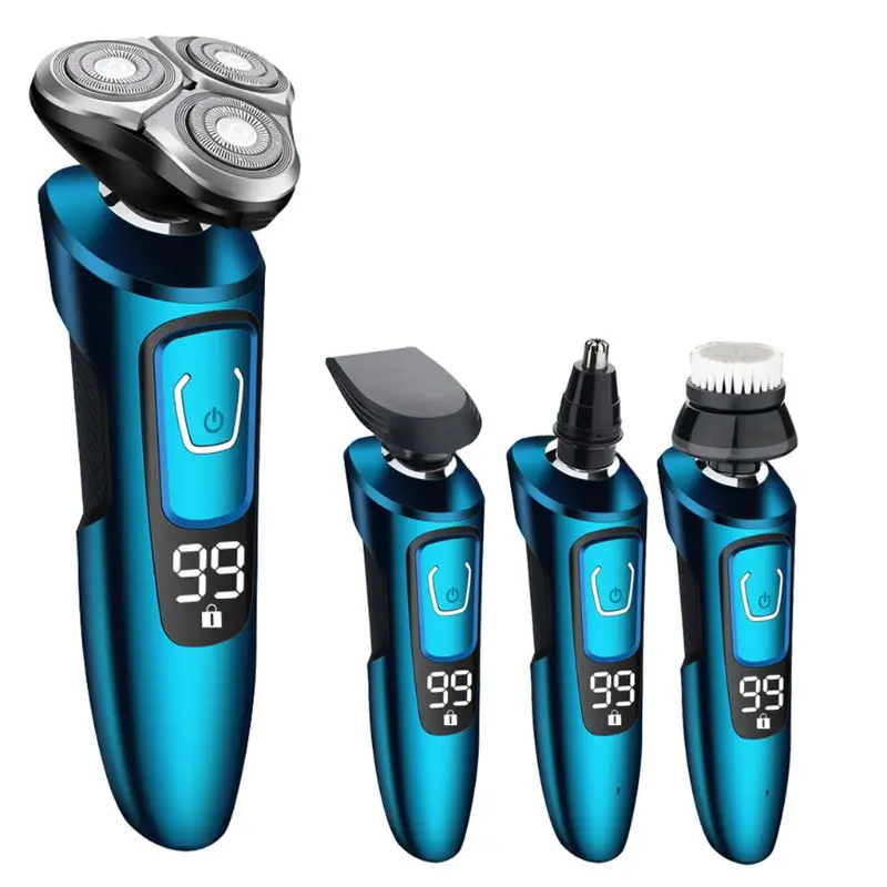 Умный Цифровой дисплей влажный и сухой для мужчин USB Перезаряжаемый станок для бритья бороды бритье лица