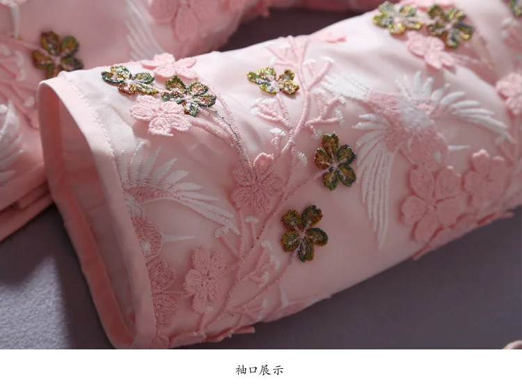 Новинка зимы Cheongsam Топ пластина Кнопка Вышивка толстый стеганый Тан костюм куртка стоячий воротник с длинным рукавом хлопковое пальто
