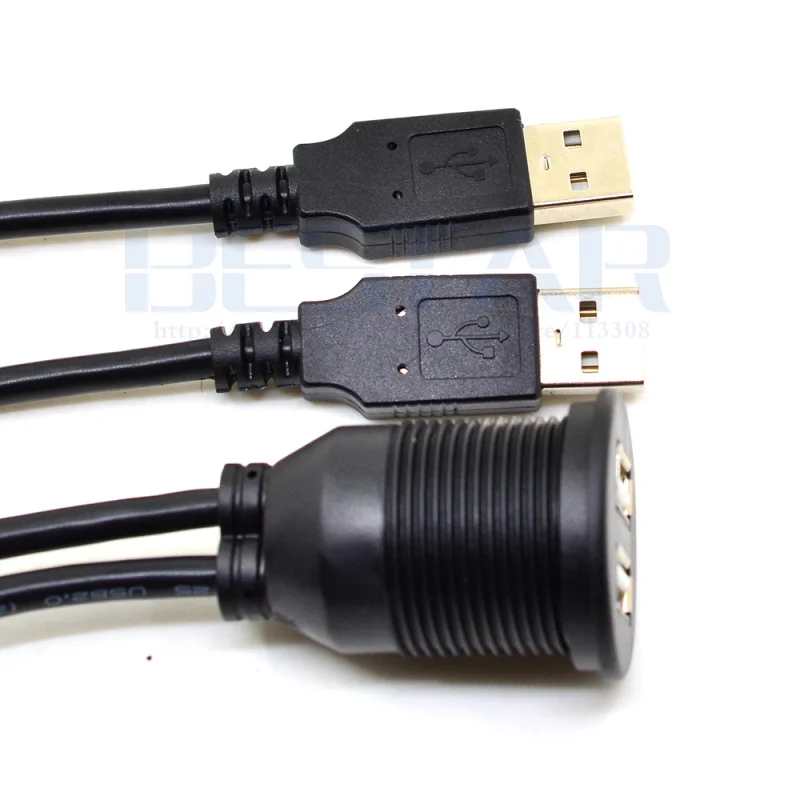 2 порта USB 0 двойной кабель удлинитель тире для крепления на панели автомобиля