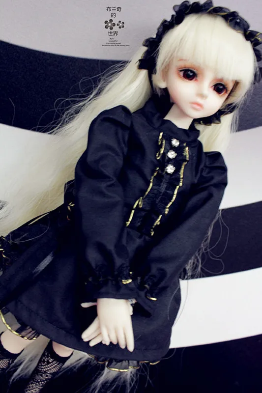 Одежда для куклы BJD/SD/одежда малышей черное платье в клетку стиле принцессы