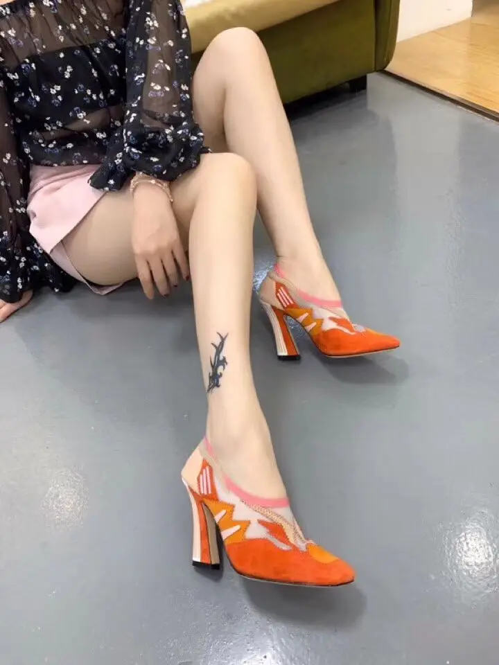 as show Г., новые весенние дизайнерские туфли-лодочки на высоком каблуке туфли из сетчатого материала с прозрачными вставками и кружевом пикантная обувь для вечеринок женские туфли-лодочки из натуральной кожи - Цвет: as show