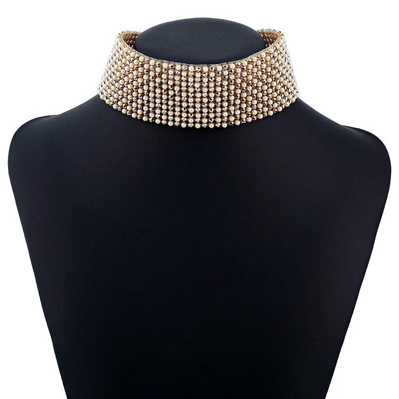 Сексуальная многослойная полный rhinestone кристаллическое choker ожерелье для женщин