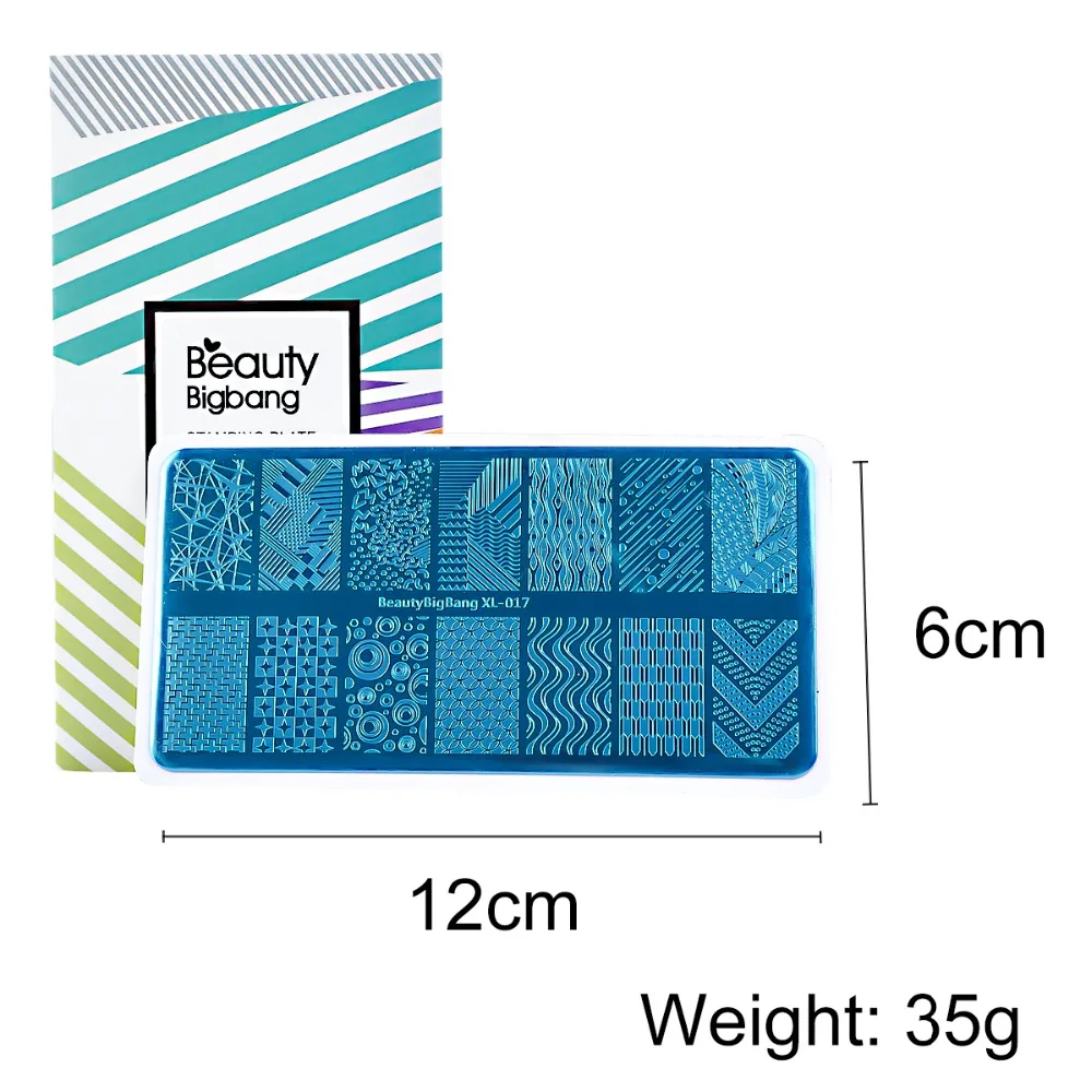 BeautyBigBang волнистые полосатые геометрические изображения XL-017 штамповочные пластины инструмент для дизайна ногтей DIY ногти Печать нержавеющая сталь штамповочная пластина