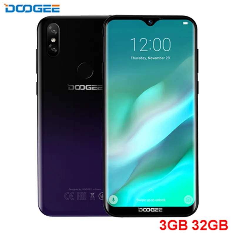3GB 32GB Purple Doogee Y8 Android 9,0 экран капли воды смартфон градиент задняя крышка 19:9 6," HD 3+ 32 ГБ 3400 мАч 8.0MP+ 5MP 4G LET мобильные телефоны - Цвет: 3GB 32GB Purple