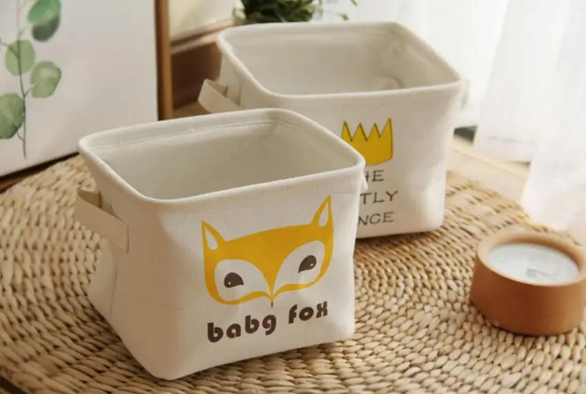 Маленькая милая мультяшная складная корзина для хранения разного стола мини