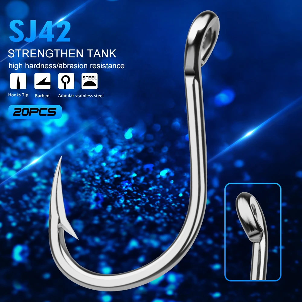 20pc PRO BEROS Морской рыболовный крючок SJ42 Вибрационный 1/0 #-13/0 # модель из нержавеющей