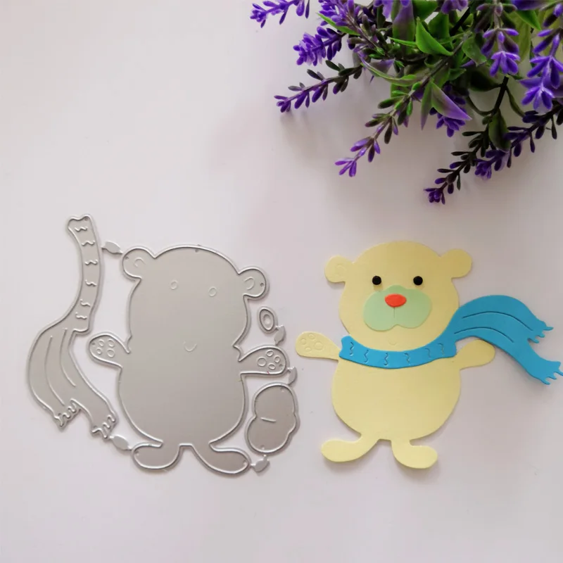 Рождественский медведь металлические штампы для высечки скрапбукинг