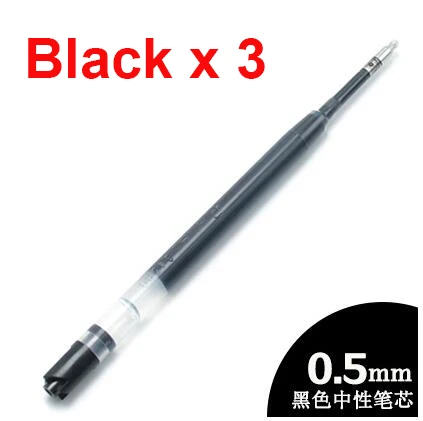 OEM black ink 3piece Оригинальные ручки Xiaomi Mijia металлические шариковые ручки PREMEC гладкая швейцарская заправка 0,5 мм японские черные, голубые чернила ручки для подписи - Цвет: OEM black ink 3piece