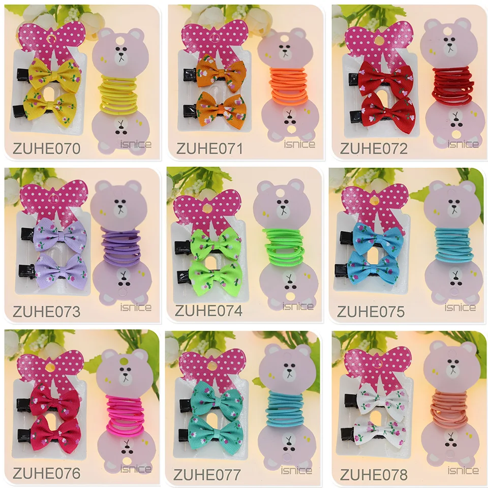 isnice Girls 2 Hair Clips +10 Bands Popular Set hair accessories gum for accessoire cheveux tie elastic kids | Детская одежда и