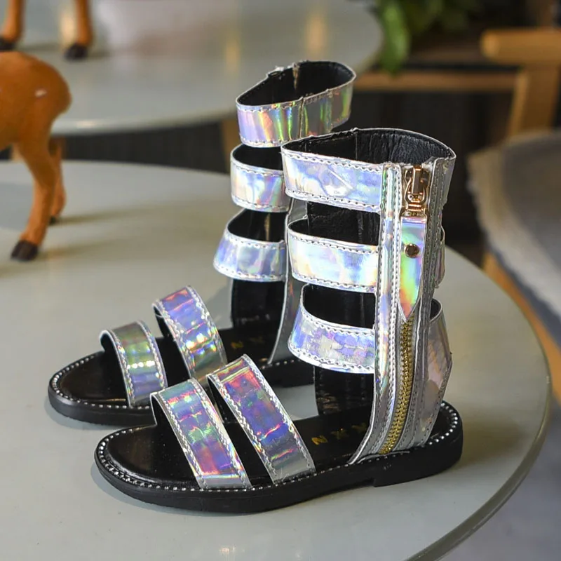 2019 новые летние платье принцессы Модные женские римские сандалии для маленьких